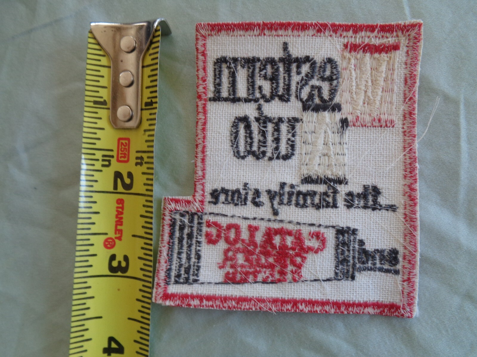 WESTERN AUTO THE FAMILY STORE AND CATALOG PATCH - 3X3 1/4 NEW! ORIGINAL VINTAGE!