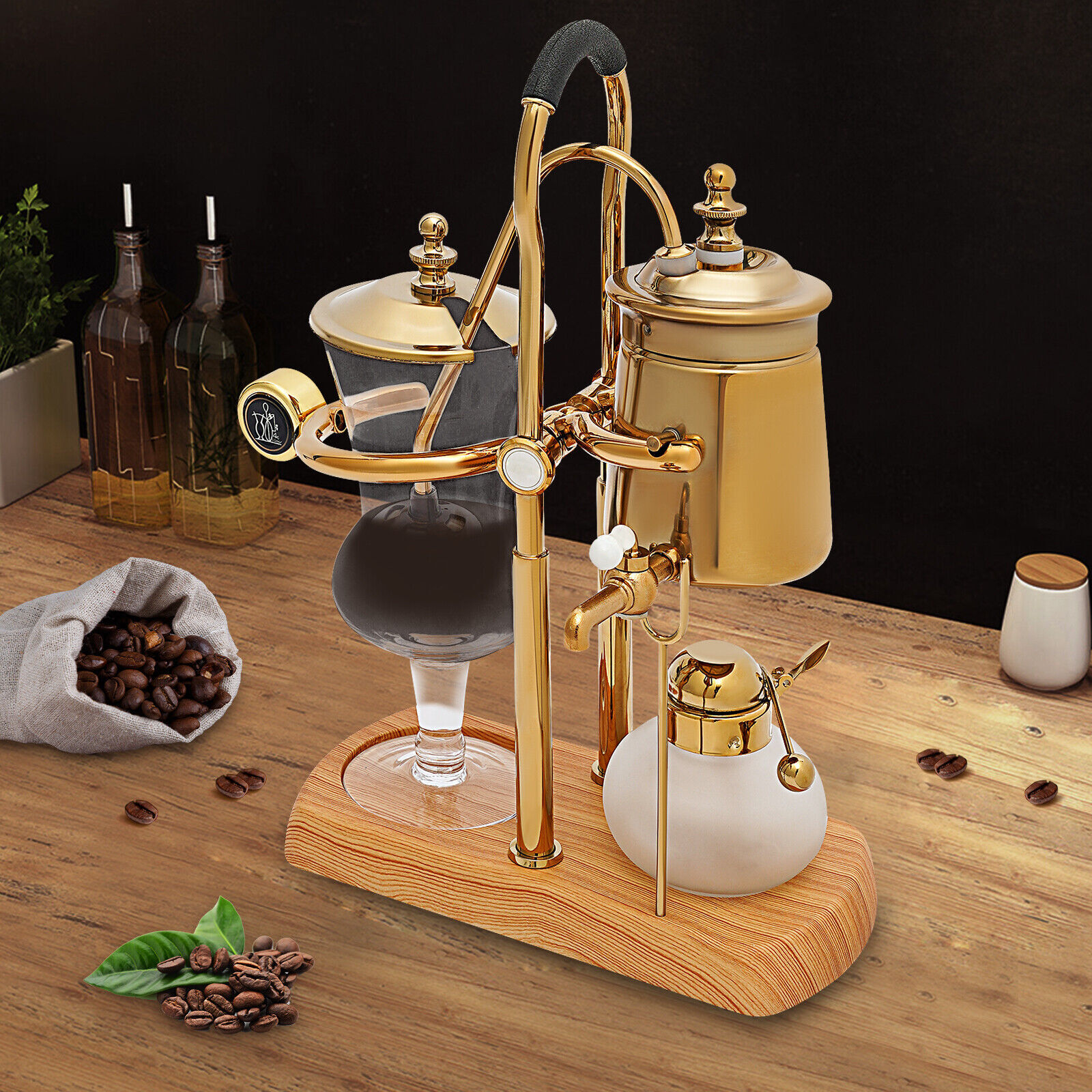 15OZ Royal Belgian Belgium Balance Syphon Coffee Maker Siphon Brewer Golden