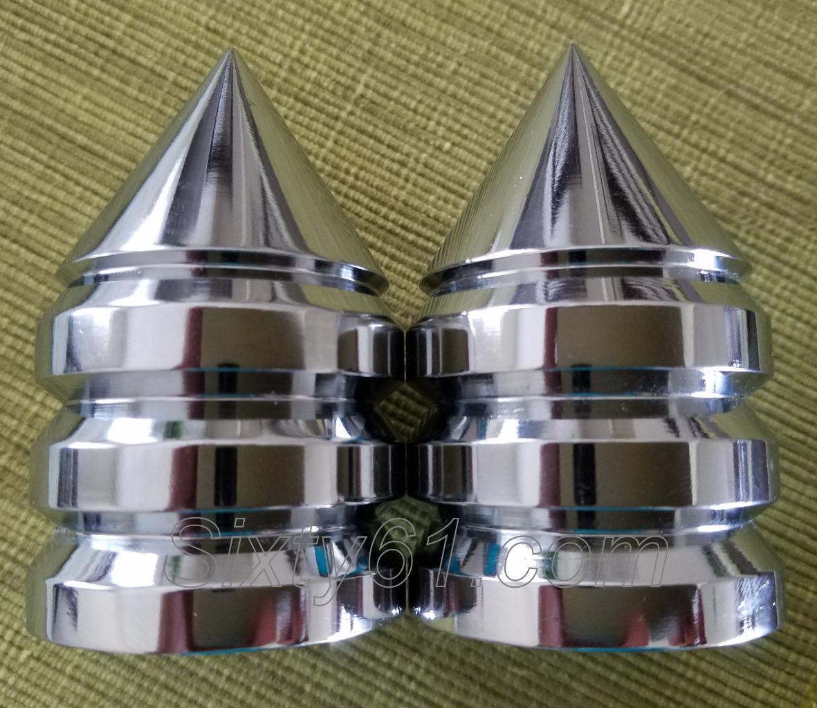 Suzuki GSXR 1000 Chrome Spike Spiked Frame Sliders with Mounting Kit