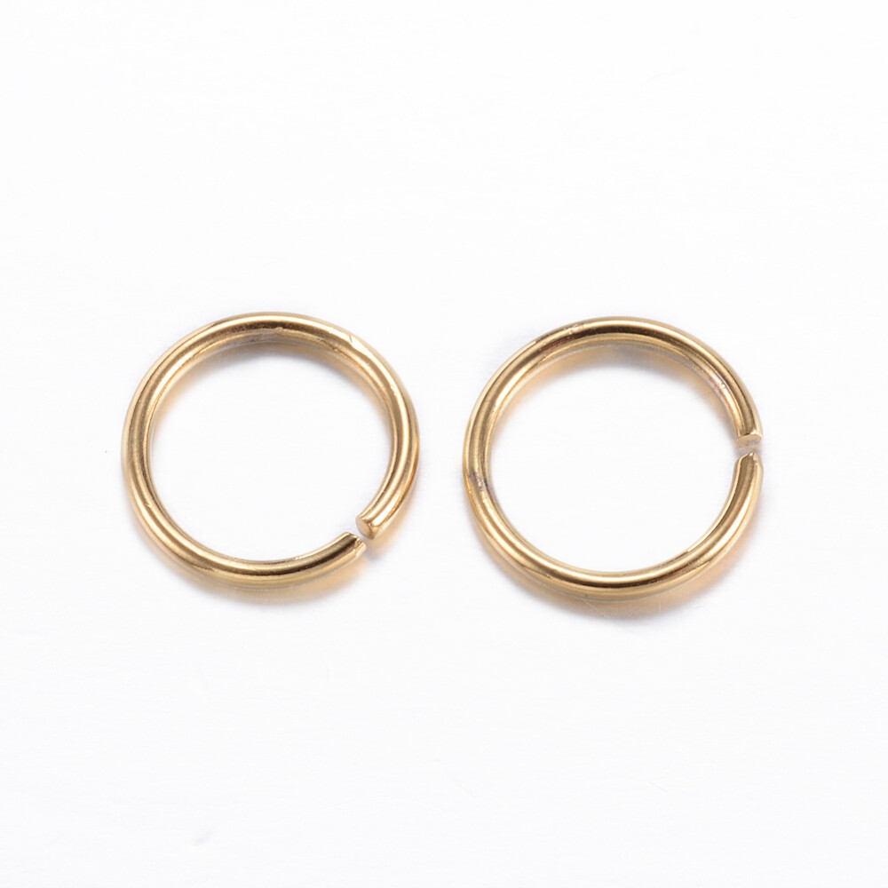 100x Stainless Steel Jump Rings Open Split Ring Gold for Keychain Earring Making