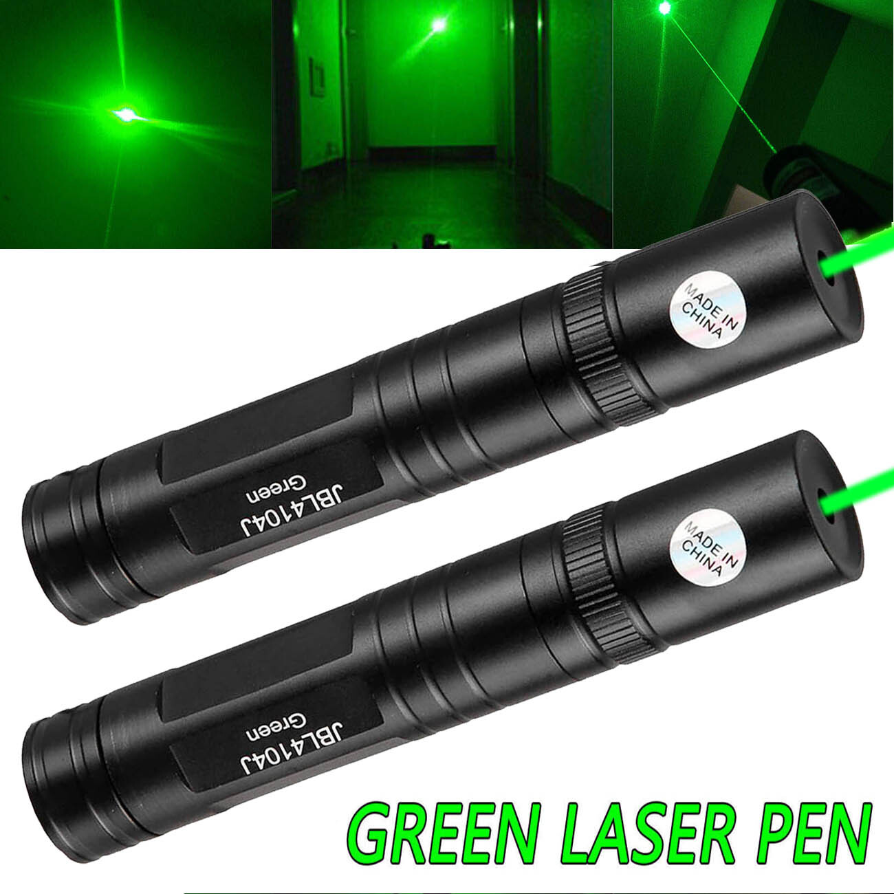 2 Pack 6000Miles Green Laser Pointer Pen Rechargeable Lazer Visible Beam Light