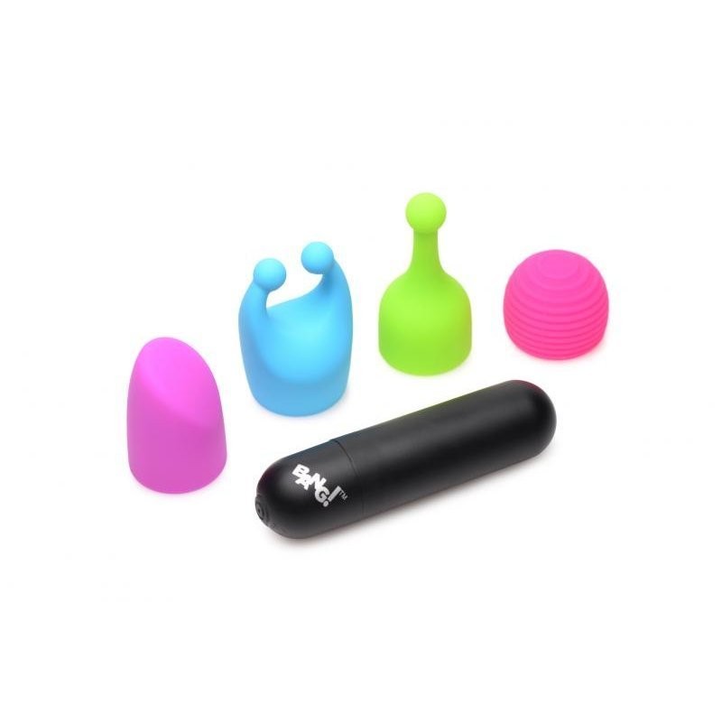 Bang Rechargeable Bullet Vibrator with 4 Glow Attachments