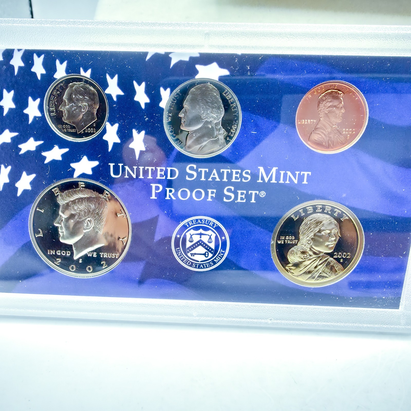 2002 S Proof Set Original Box & COA 10 Coins CN-Clad