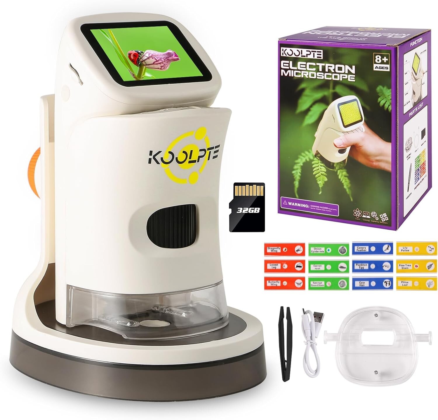Microscope for Kids, 1000X HD Handheld Kids Microscope, 4K 2.1'' Screen Mini