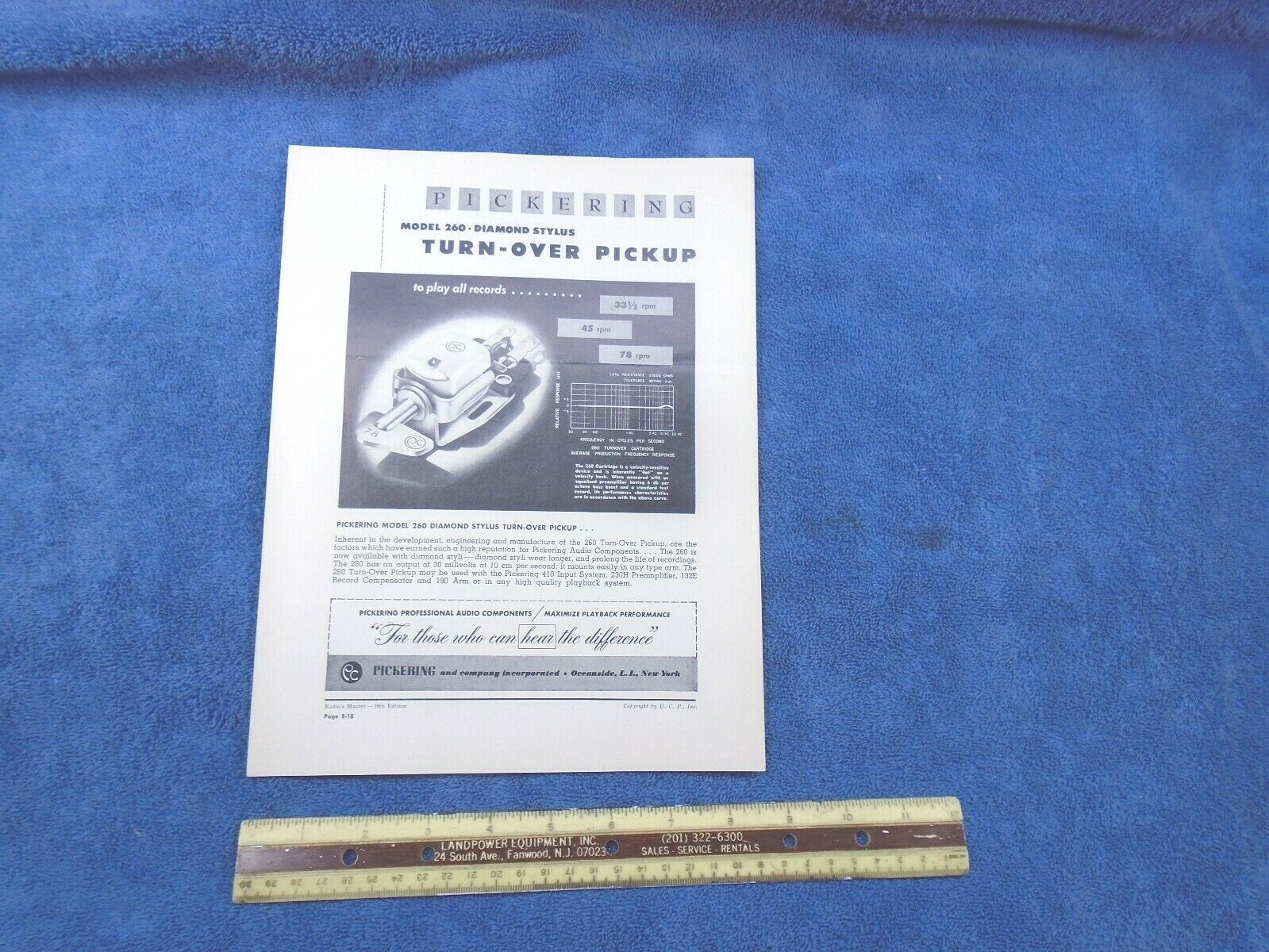 1955 PICKERING TURNTABLE RECORD PLAYER CARTRIDGE PICKUP BROCHURE CATALOG 55 56