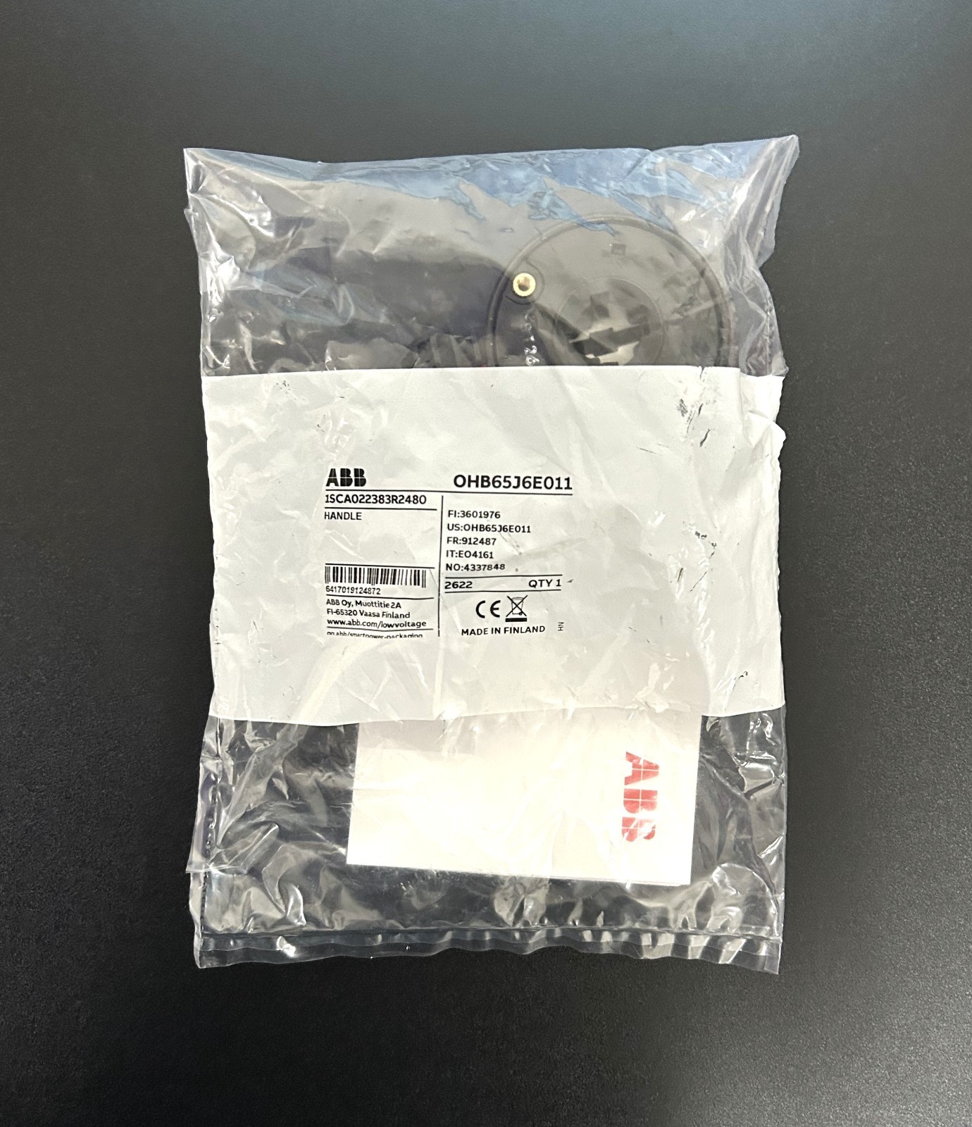 ABB OHB65J6E011 Pistol Handle Padlockable 6X65MM NEMA 1,3R,12 / IP65