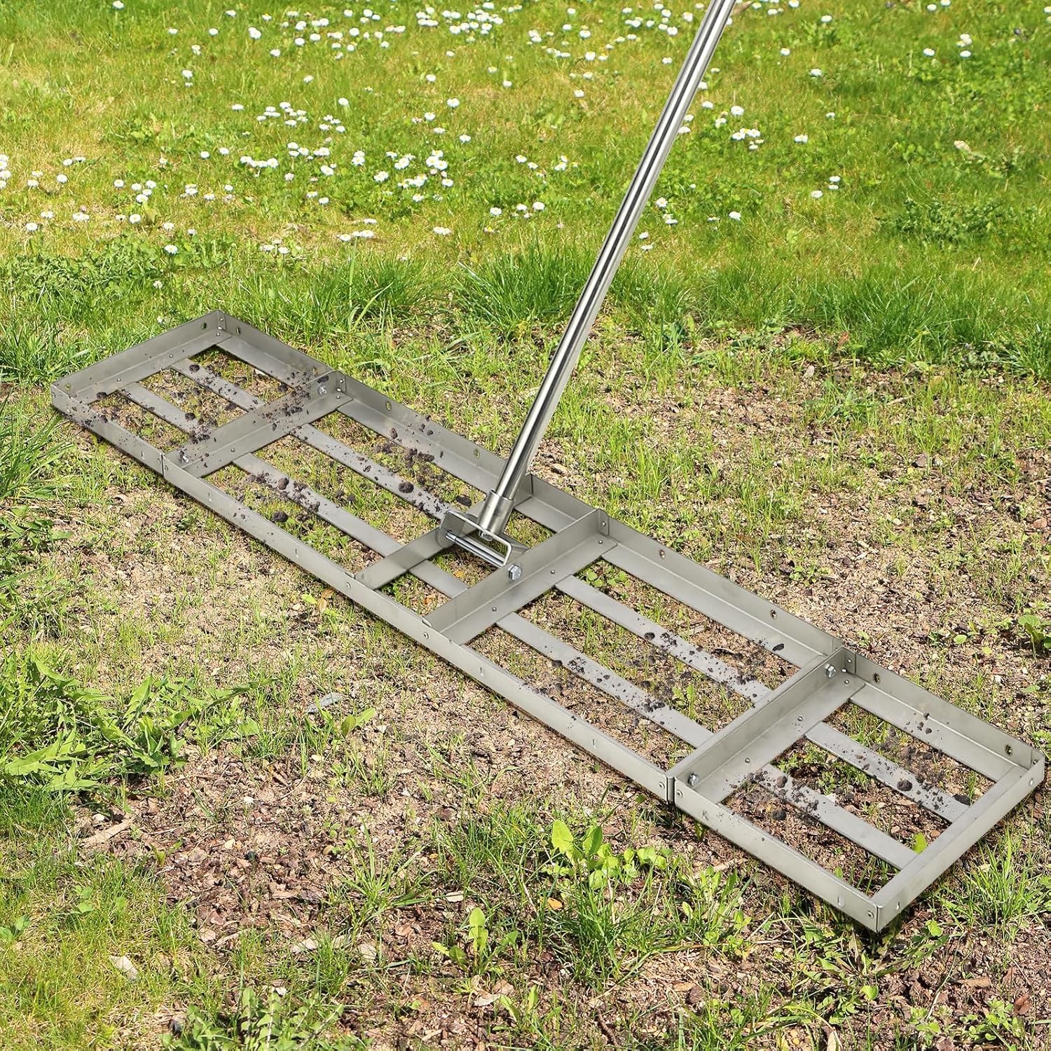Lawn Leveling Rake 30" Stainless Steel Grass Soil Topsoil Yard Garden Tool