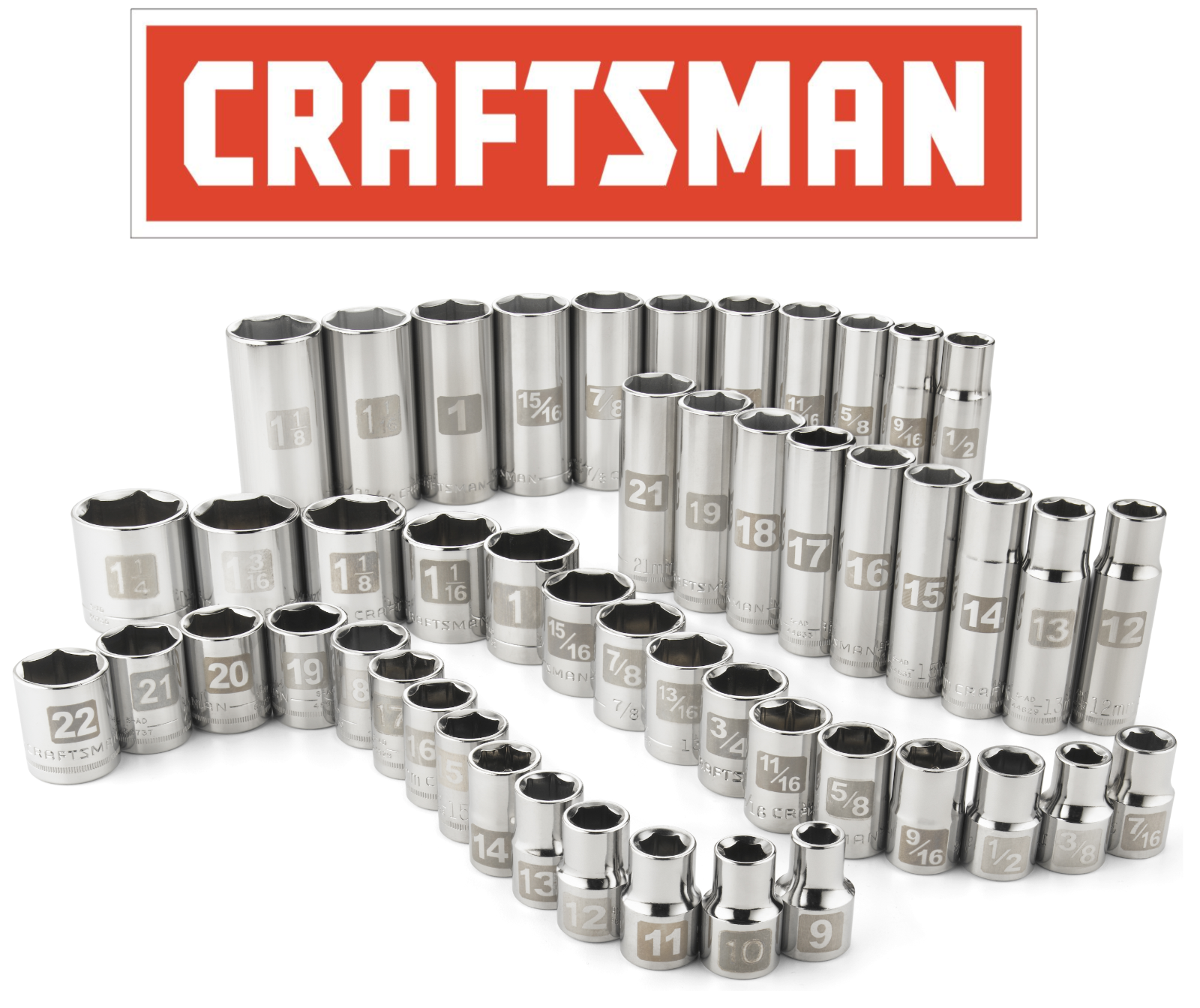 Craftsman Easy Read Socket 1/4" Drive Shallow Metric or Inch Choose Size