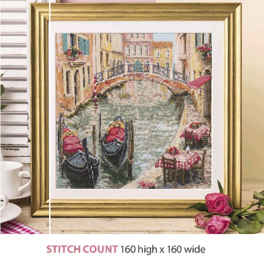 ROMANTIC GETAWAY VENICE SCENE  CROSS  STITCH   PATTERN  ONLY  ALS   EAQ