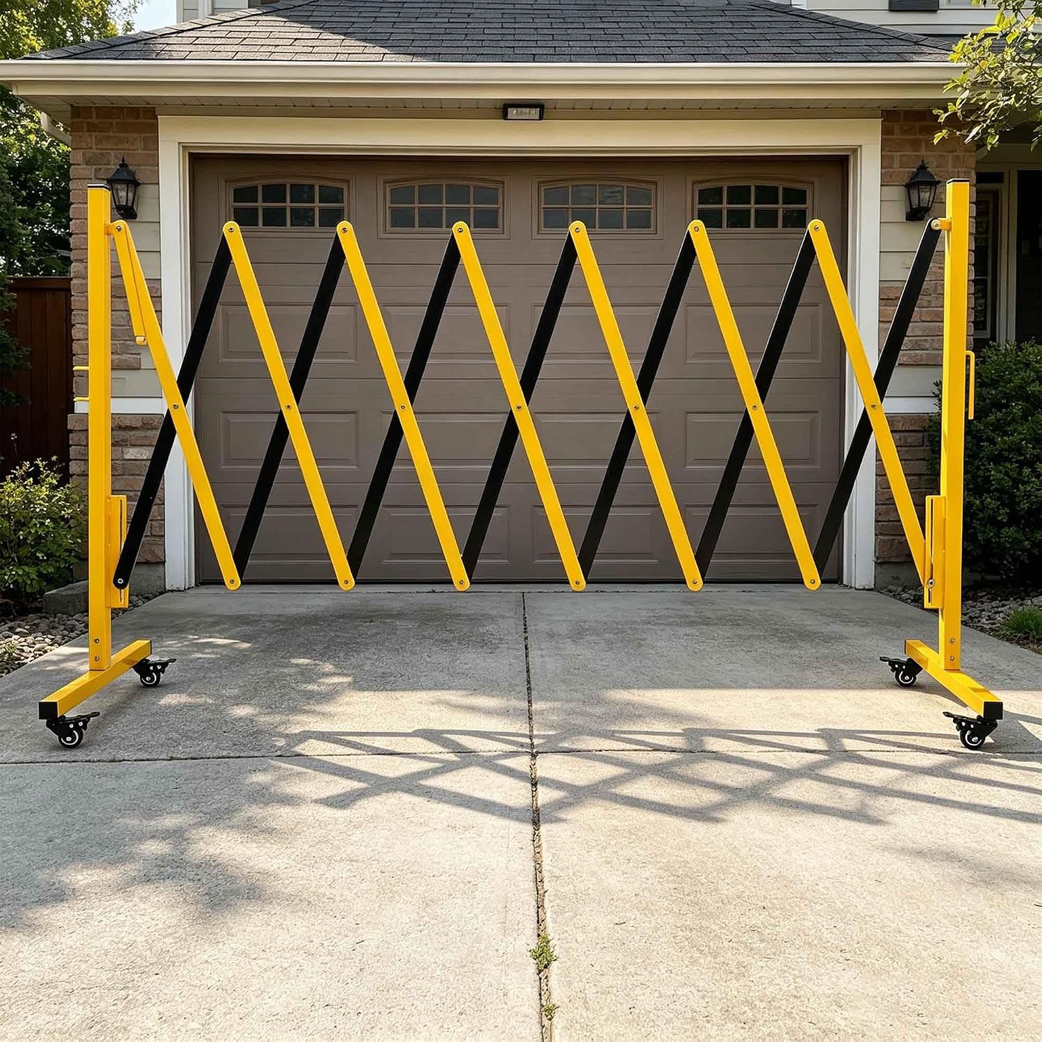 Outdoor Traffic Barricade Gate 11 ft Metal Expandable Folding Safety Barrier