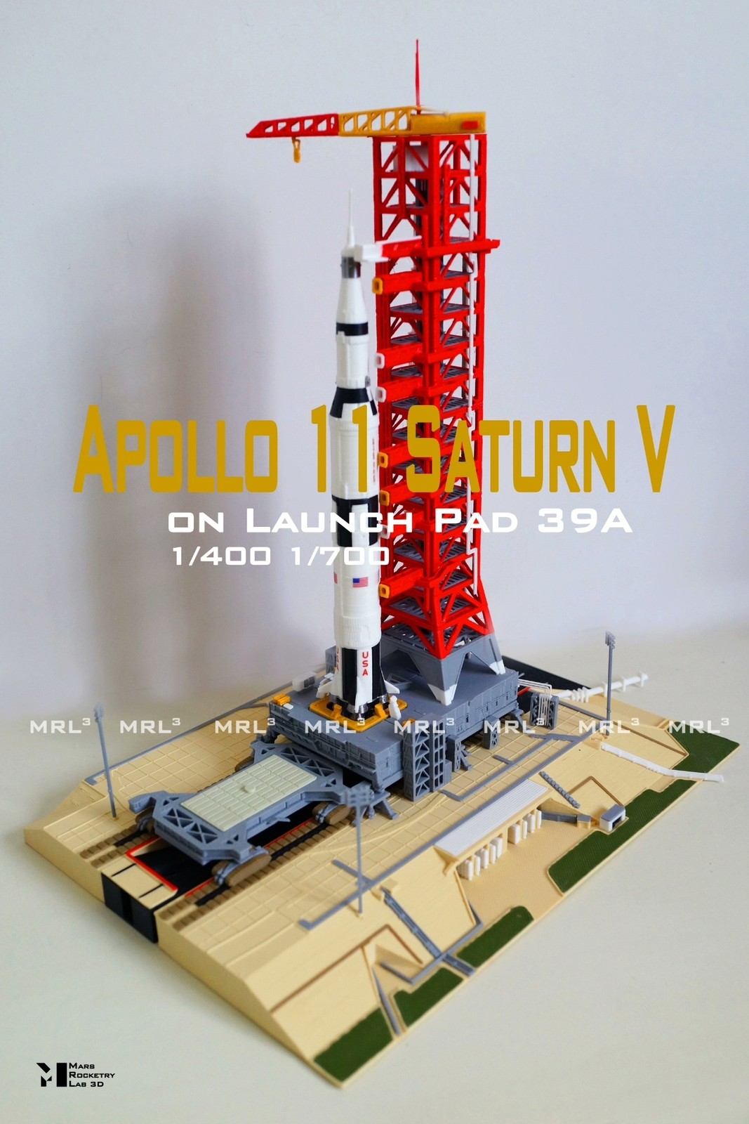1/400 Saturn V CCAFS 39A Apollo 11 3D Printed Launch Scene Spacecraft Model Set