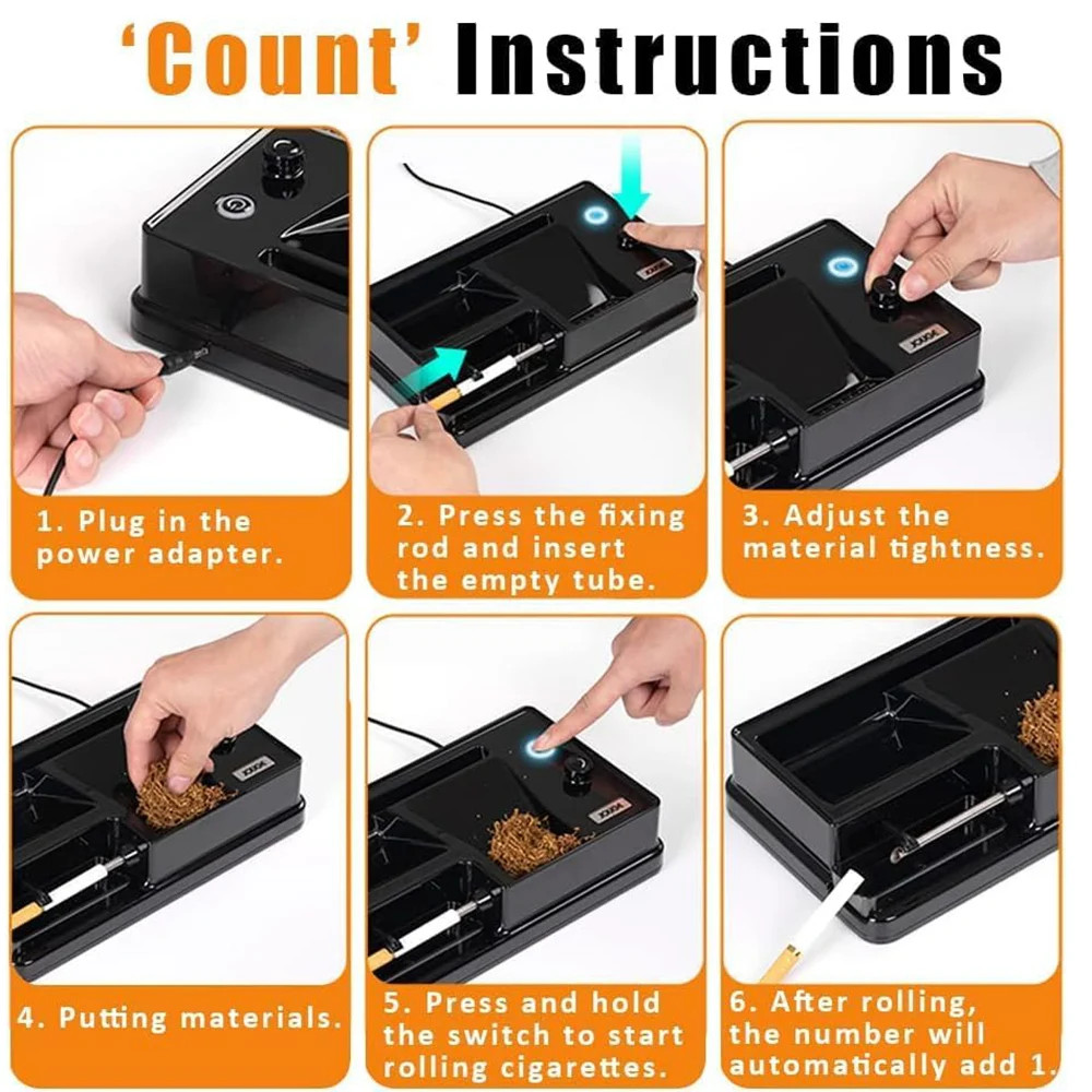 Cigarette Machine Automatic Electric Rolling Roller Tobacco Injector Maker US