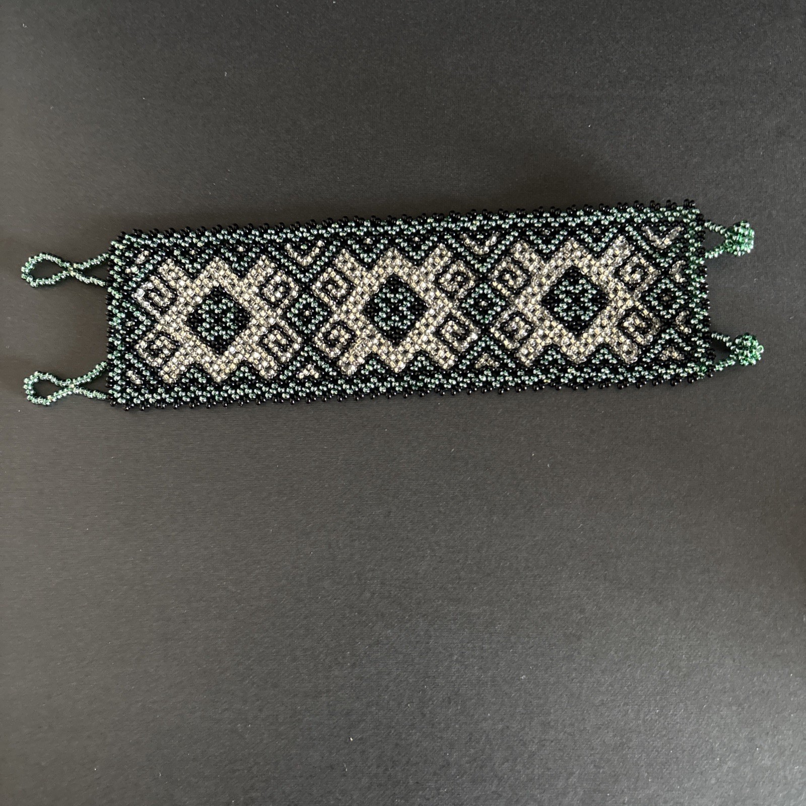 Handmade Beaded Southwestern Style Chunky Bracelet 7.5 Inches Long