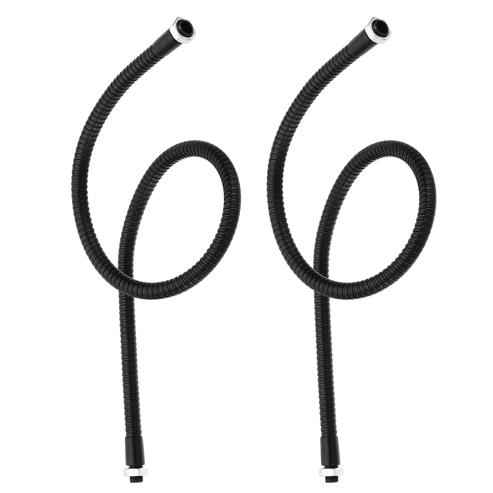 23.6" Universal Gooseneck Hose, 2 Pcs M8 to M10 Fine Thread for Lamps, Black