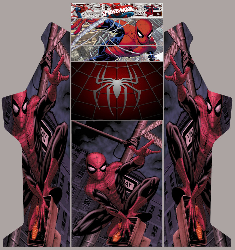 Bartop Graphics Cabin Arcade Vinyl Stickers Pandora Box Spiderman