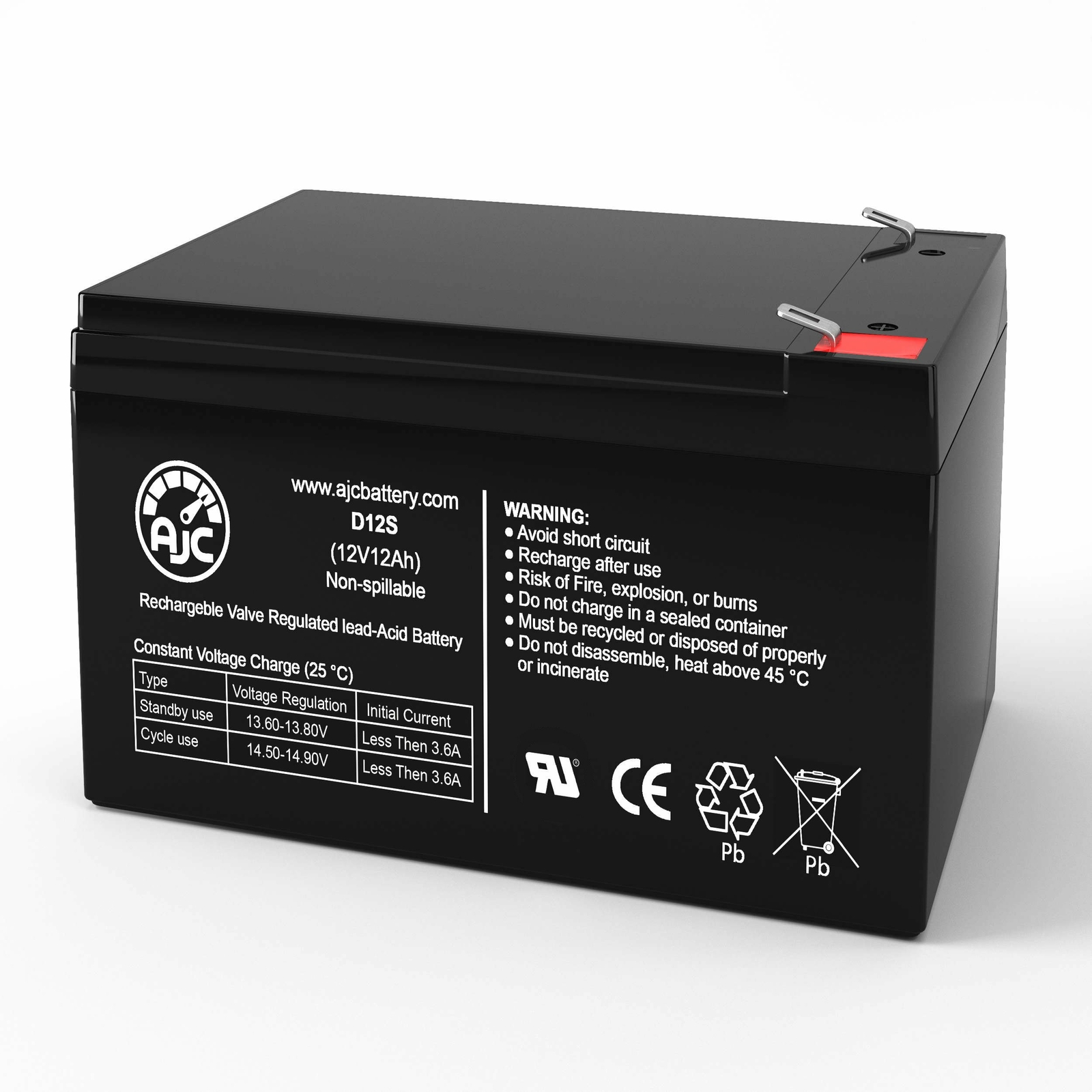 AJC Battery Compatible with Interstate DCM0012 12V 12Ah UPS Battery