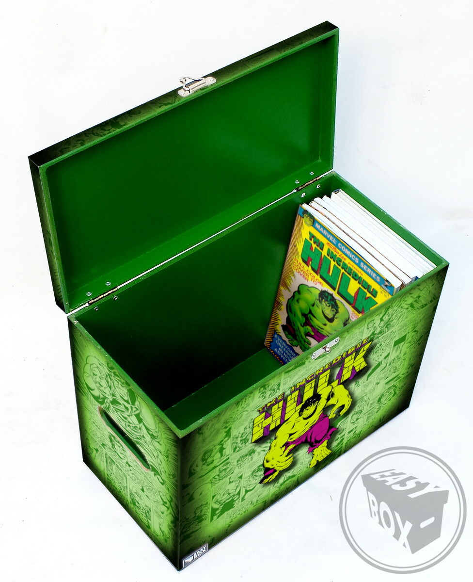 Large Comic Book Hard Storage Box Chest MDF Hulk