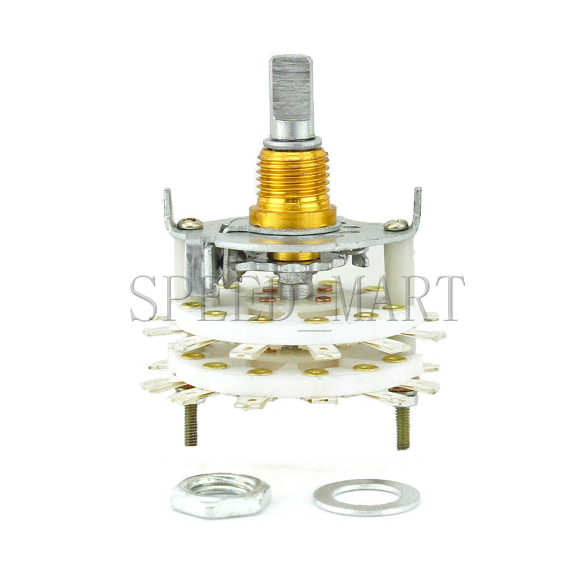 High-power Ceramic Rotary Switch 2 pole 11 position for change voice frequency