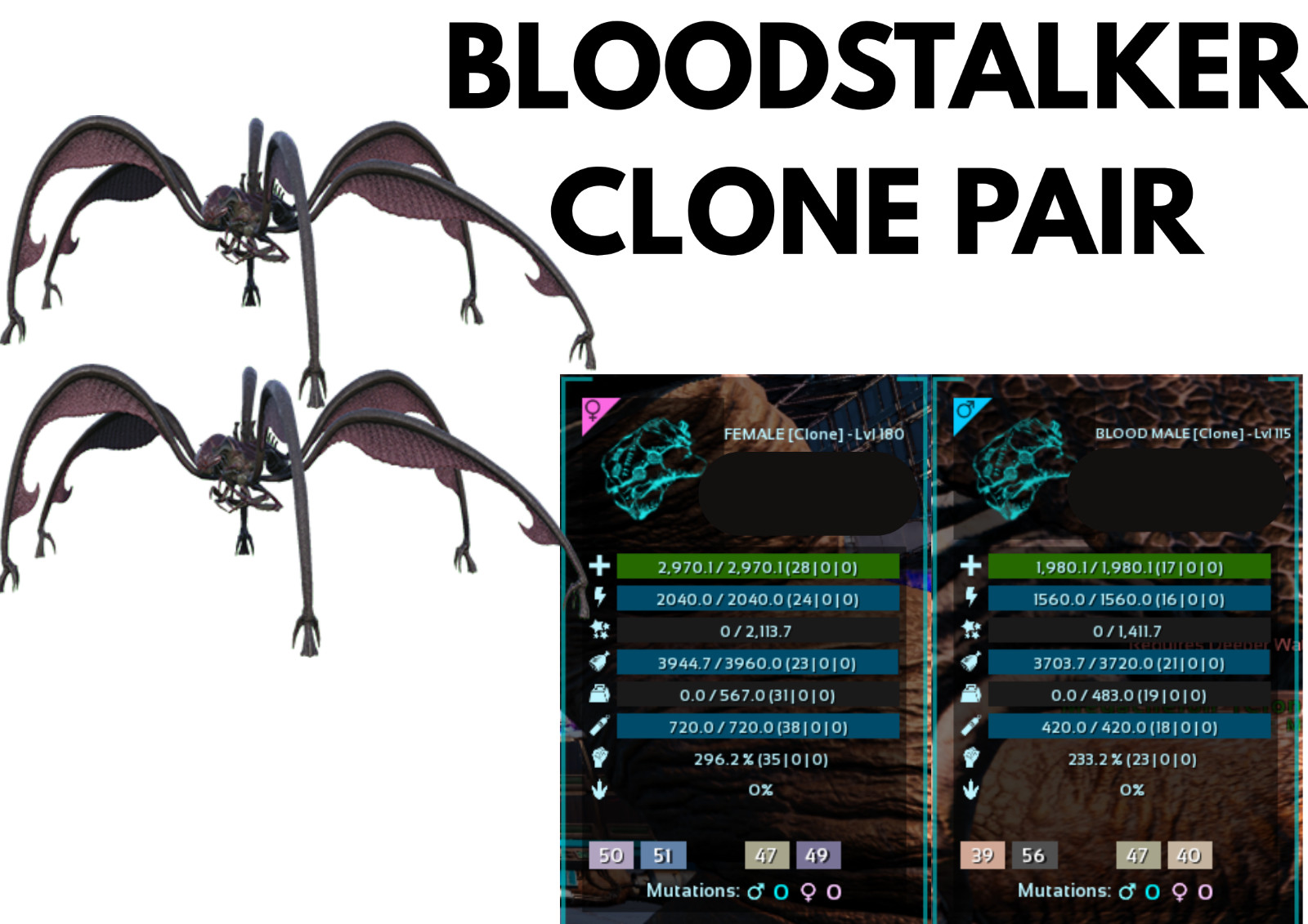Bloodstalker Clone Pair Ark Survival Ascended Official PVE