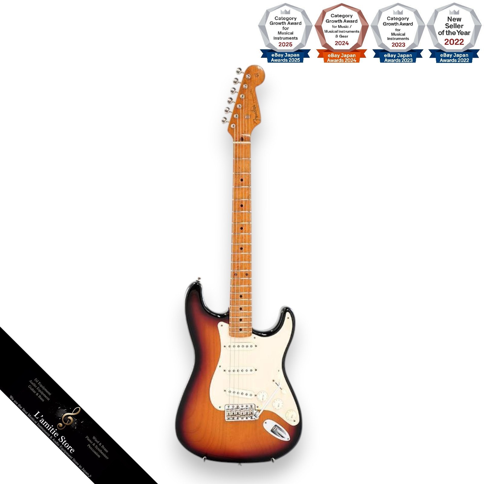 Fender Custom Shop 1958 Stratocaster Birds Eye Neck 3Tone Sunburst