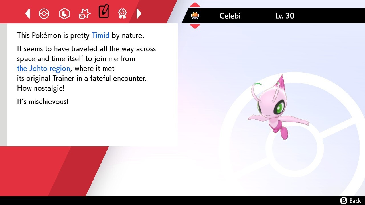 ✨Shiny✨ Legitimate Celebi (From VC) For Sword & Shield