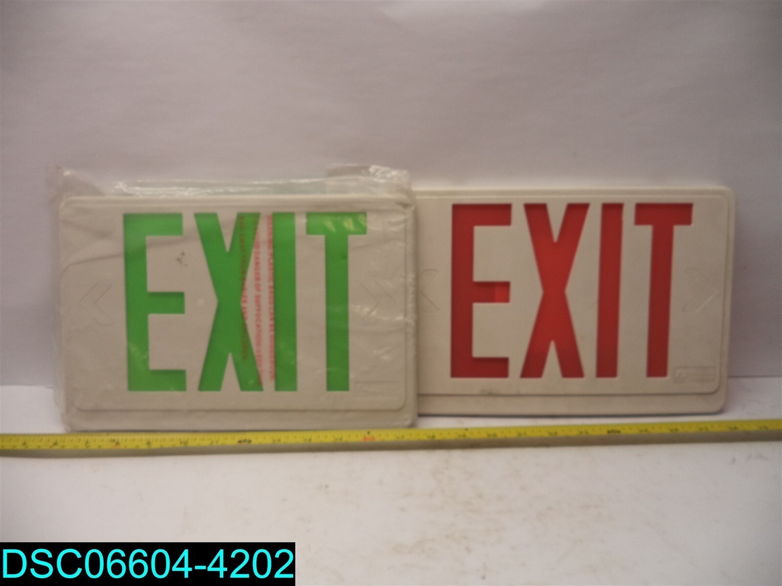 QTY=2: LITHONIA LIGHTING EXIT SIGNS COVER 12" X 8"