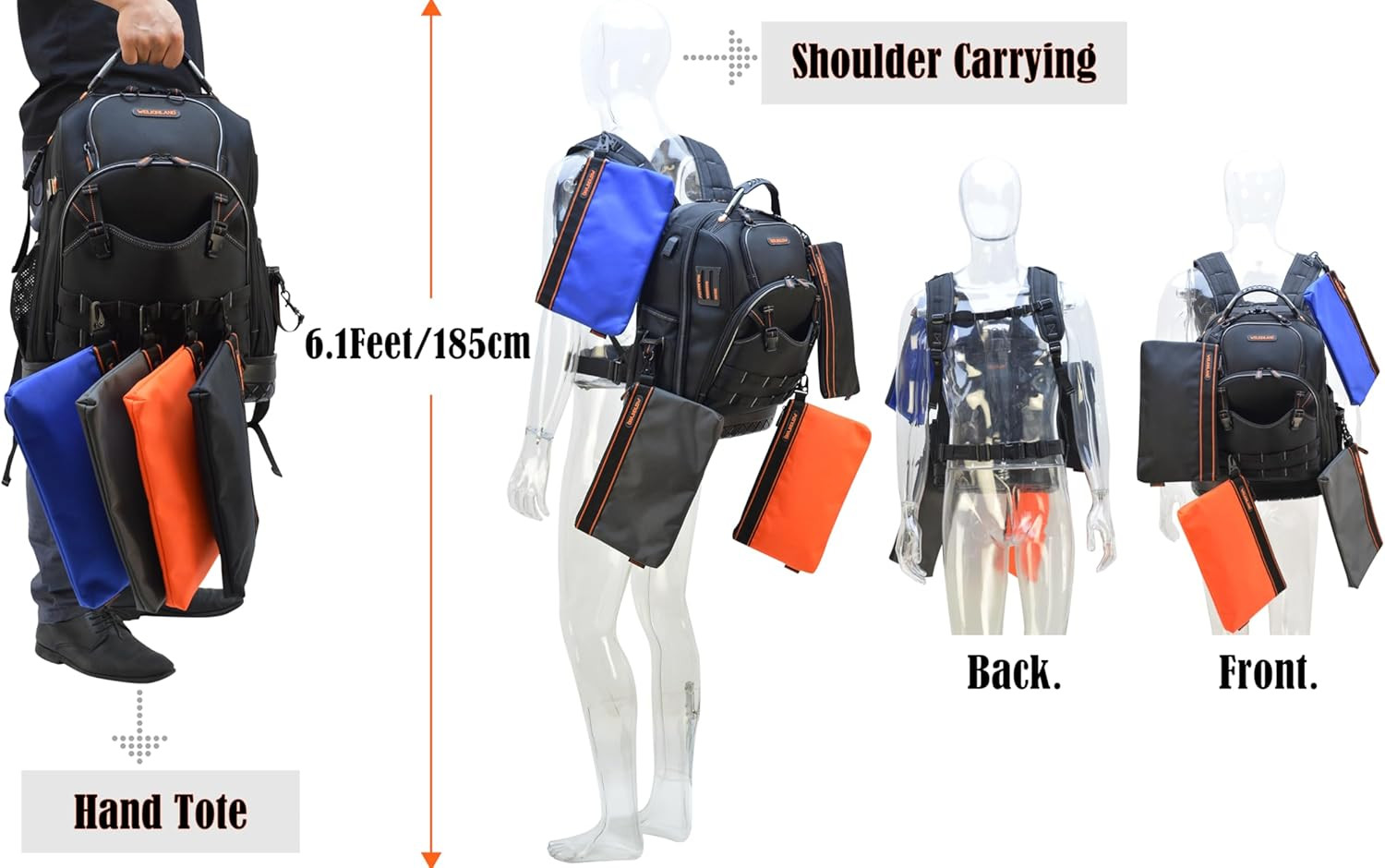 Chic Tool Backpack with 4 Pouches for Ultimate Storage and Organization
