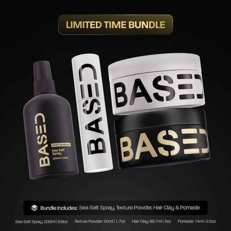 BASED Ultimate Straight/Wavy Pomade, Clay, Powder, Texture | Bundle Styling Hair