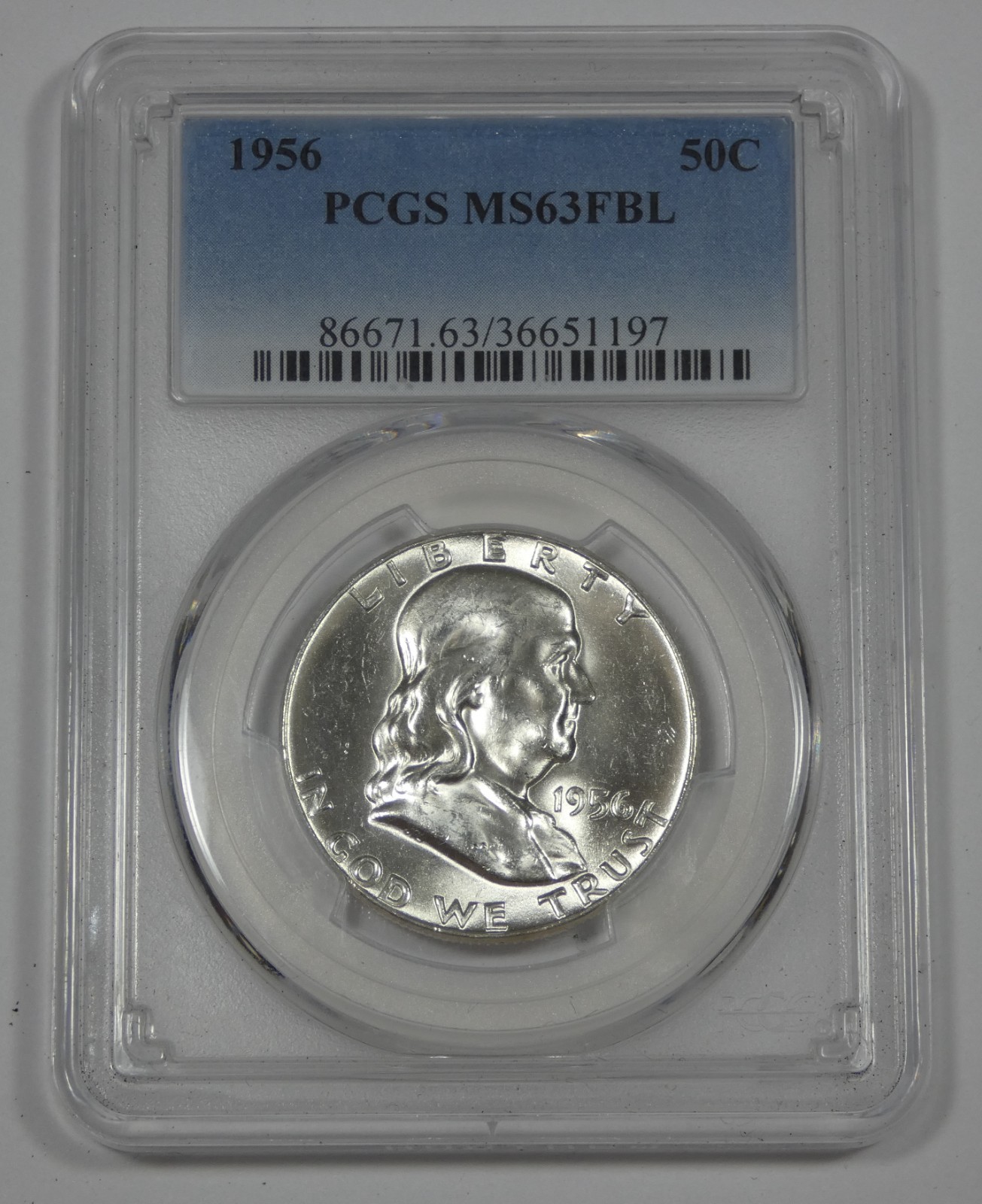 1956 Franklin Half Dollar PCGS MS 63 Full Bell Lines Silver 50c