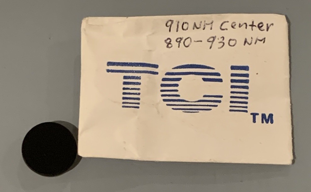 Center Wavelength 910nm, Bandpass Filter, TCI, Laser Optics, NOS