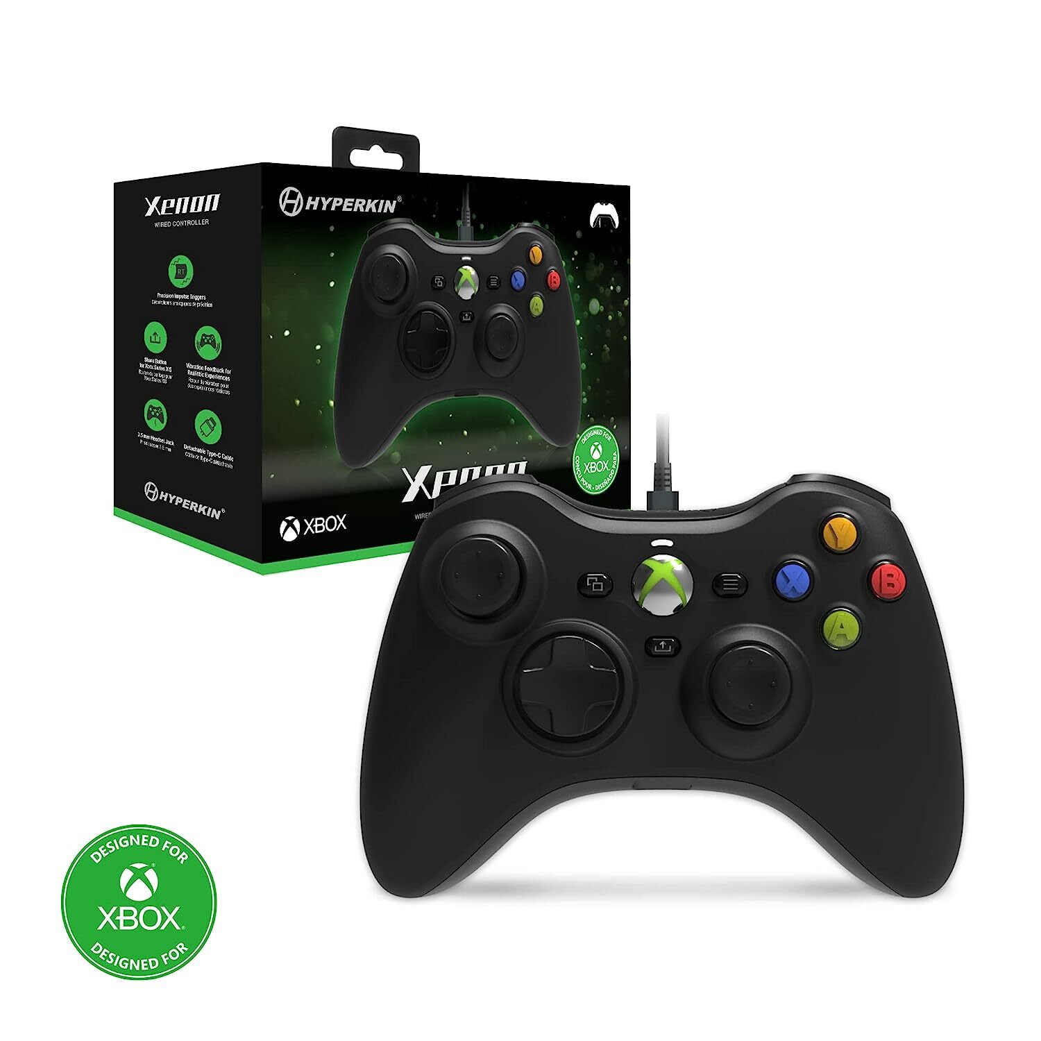 Hyperkin Xenon Wired Controller for Xbox Series X|S/Xbox One/Windows 10|11 Black