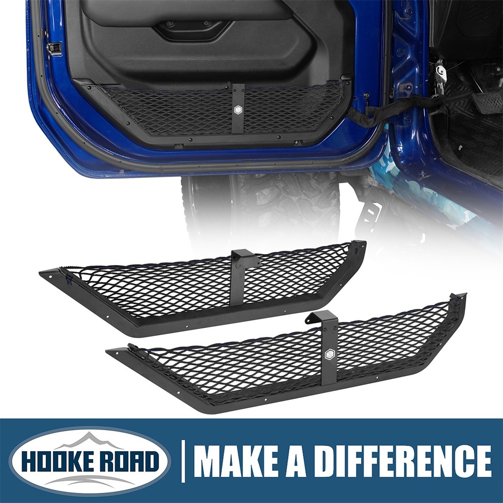 2x Aluminum Front Side Door Pocket Storage Box for 2018-2026 Jeep Wrangler JL JT