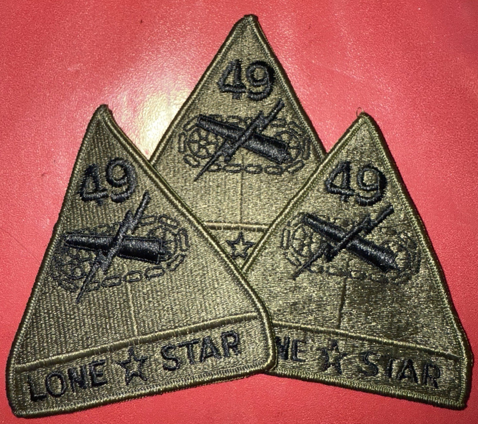49th Armored Division Lone Star (Attached Tab) Subdued SSI Patch (AK/AS)