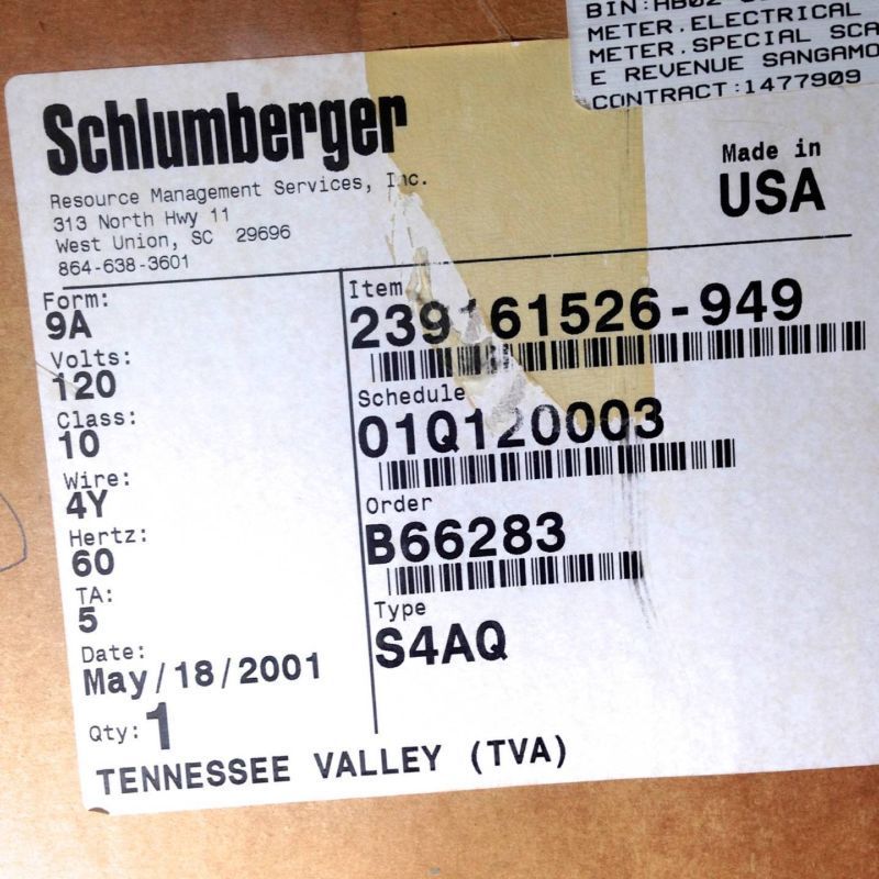 Quantum Schlumberger multifunction polyphase meter 49A 120 volt class 10