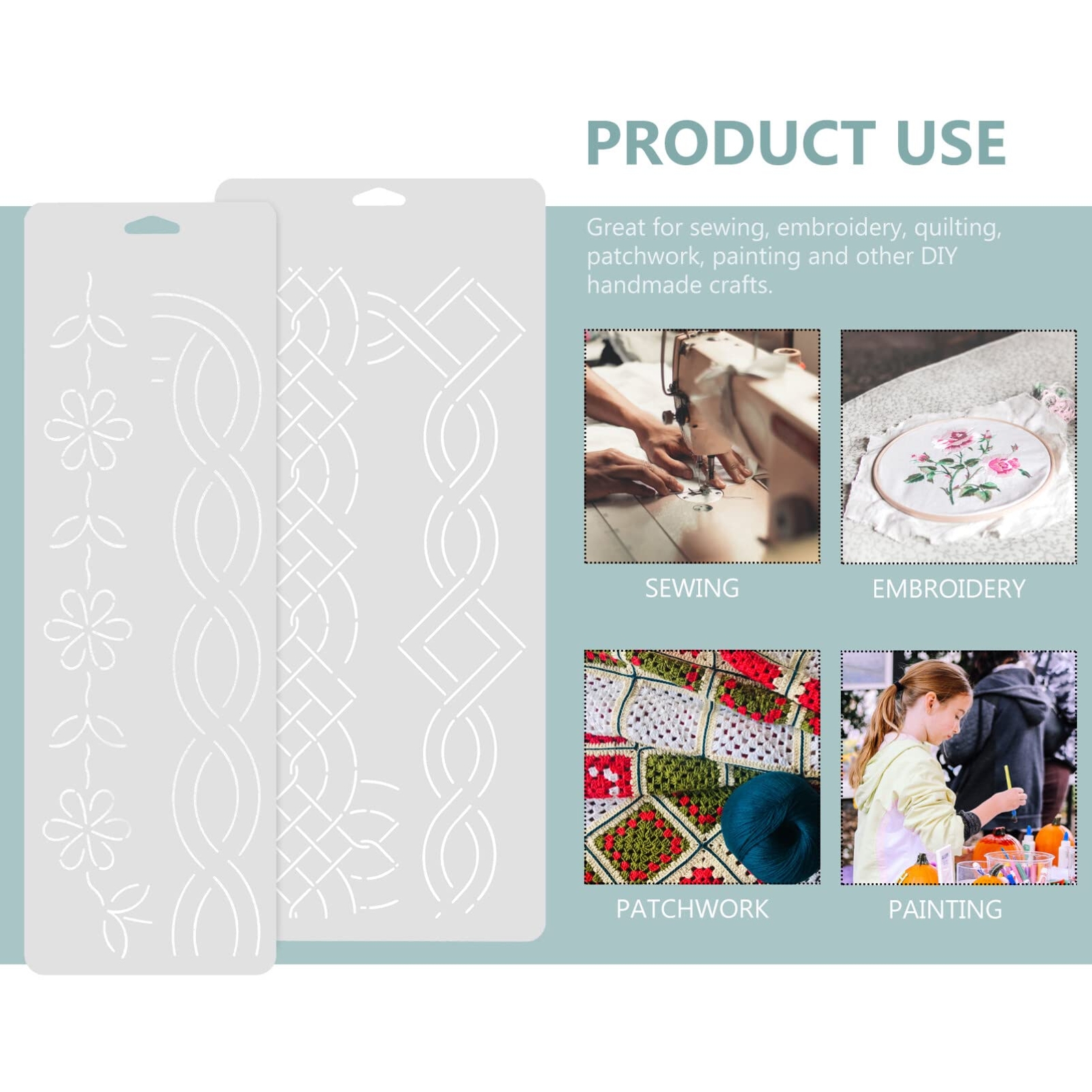 Clothing Quilting Template 2Pcs Quilting Template Plastic Sewing Patchwork Qu...