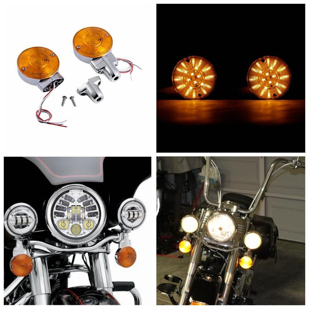 Amber Flat LED Turn Signal Light For Harley Electra Glide Ultra Classic FLHTCU
