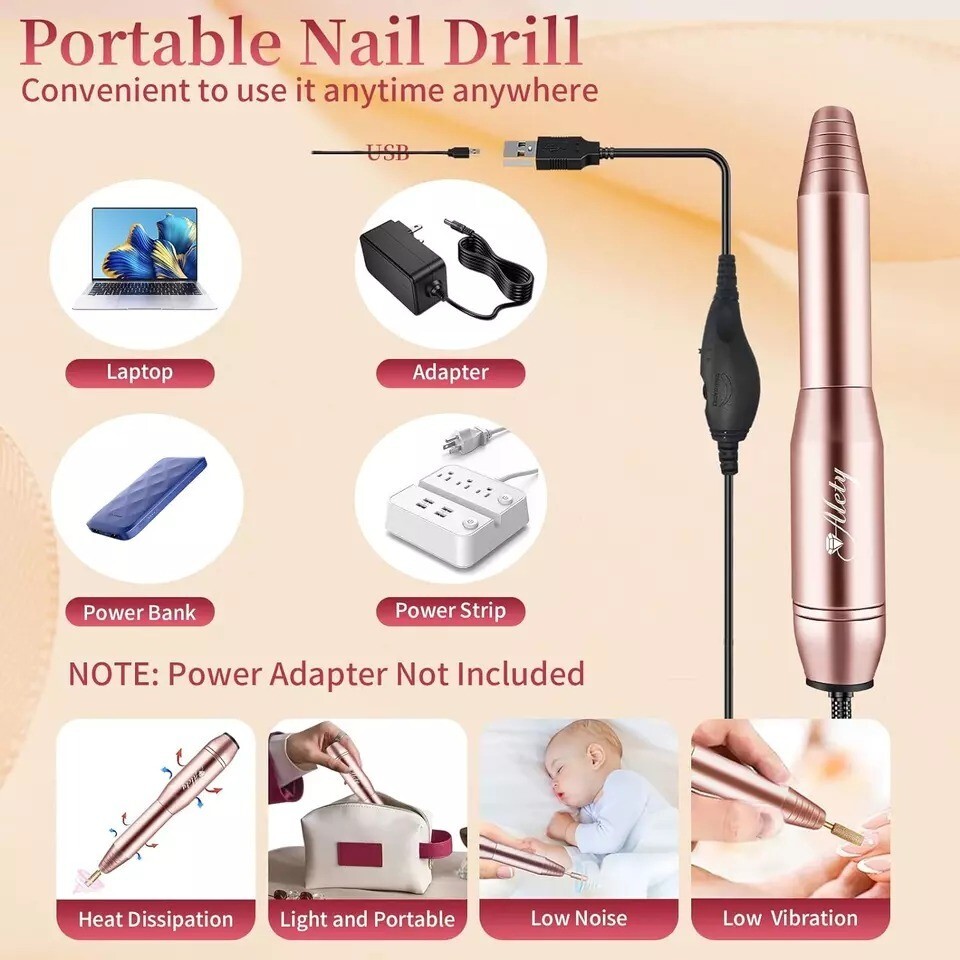Dremel Nail Polish for File Gel Acrylic Grinder Buffer Tool Finger Drill Kit NEW