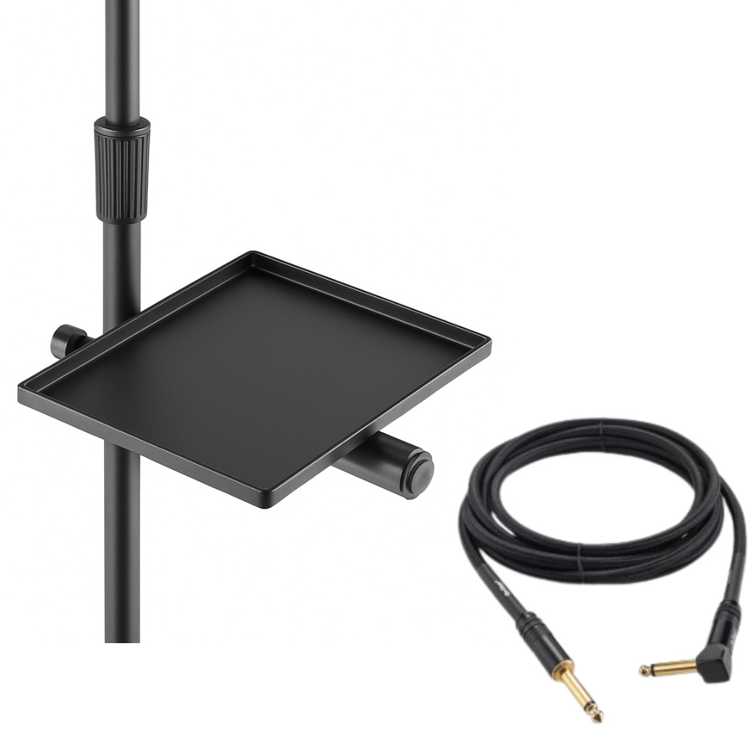 u-mount® Mic Stand Tray + 10ft Production Grade Right-Angle XLR Cable Bundle