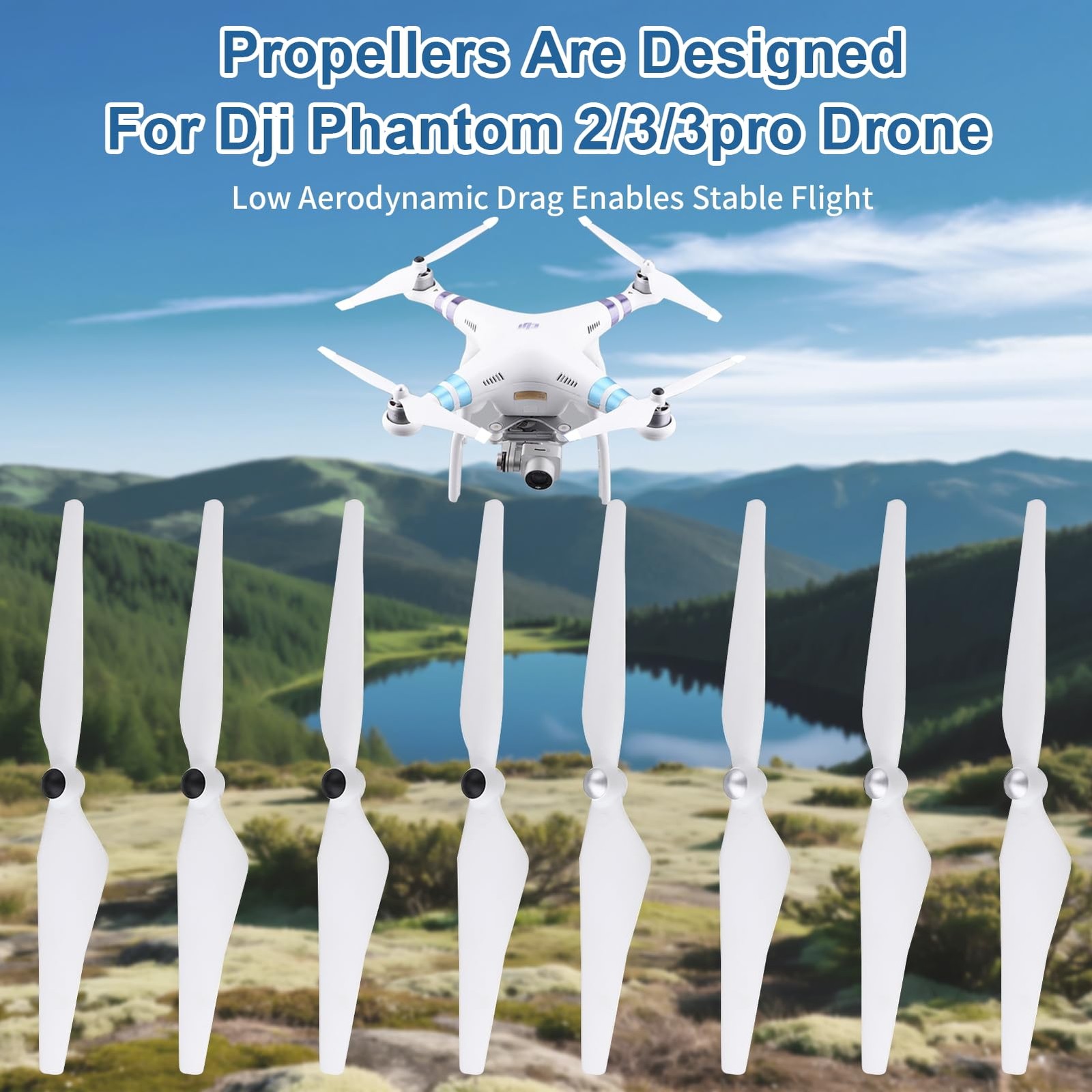 4 Pairs 9450 Self Tightening Drone Propellers Compatible DJI Phantom