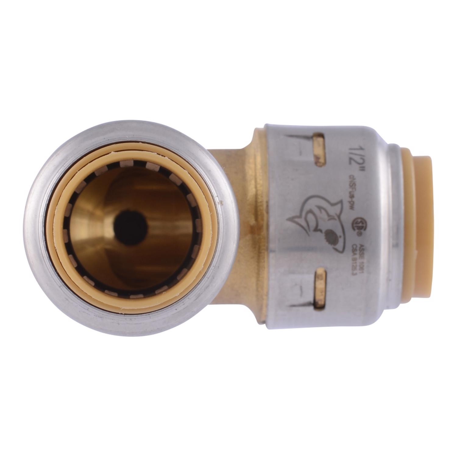 SharkBite 1/2in. Push-to-Connect T X 1/2in. D Brass 90 Degree Elbow With Drain