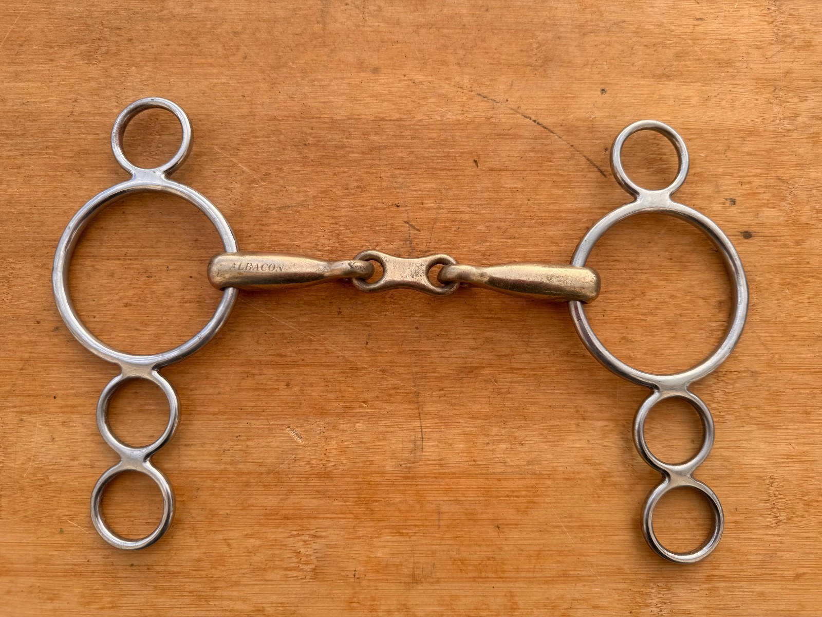 Albacon French Link Elevator English Horse Gag Bit ~ 5.25" Mouth