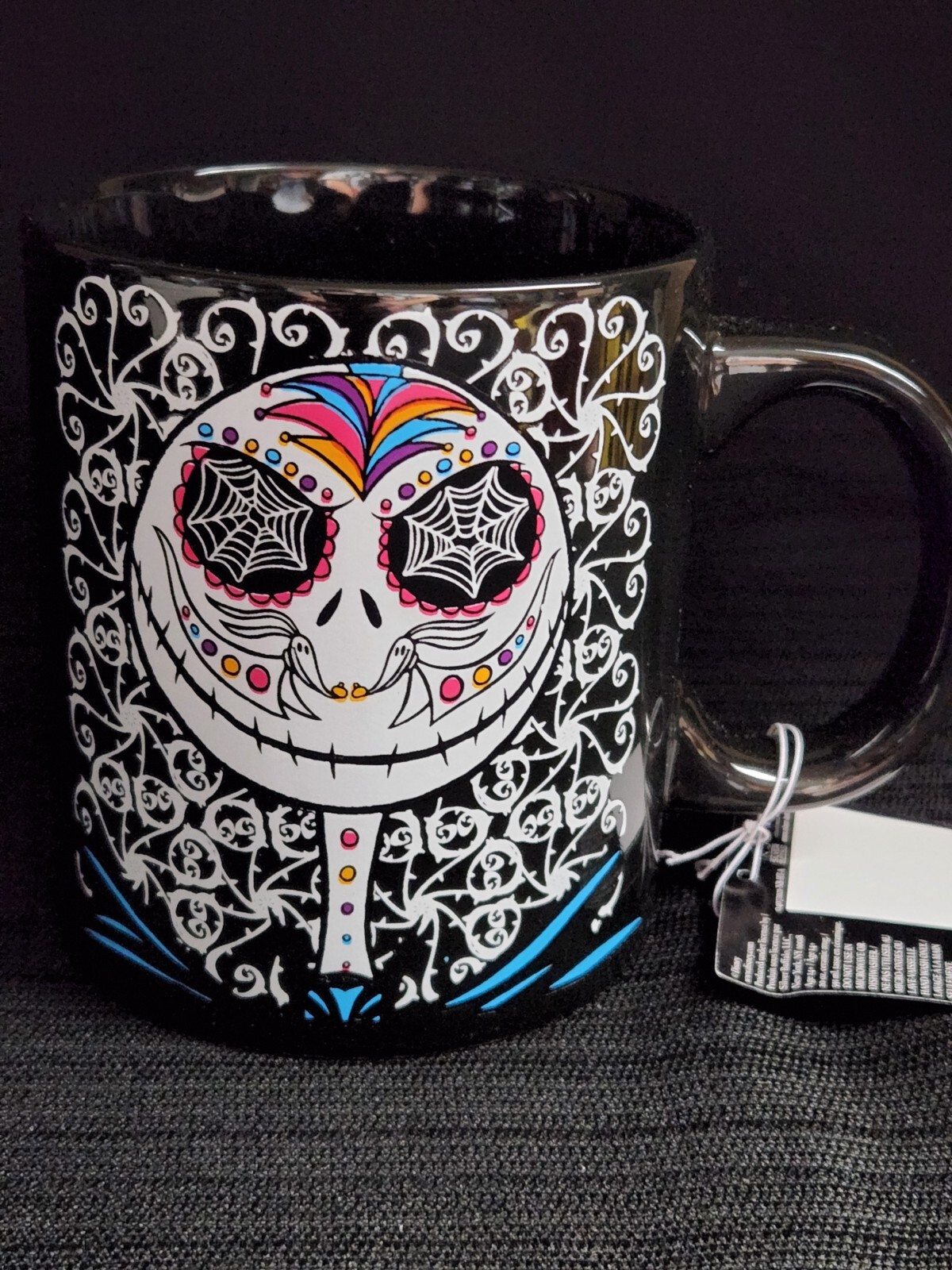 Nightmare Before Christmas Jack Sally Sugar Skull Glow In Dark Mug Halloween NWT