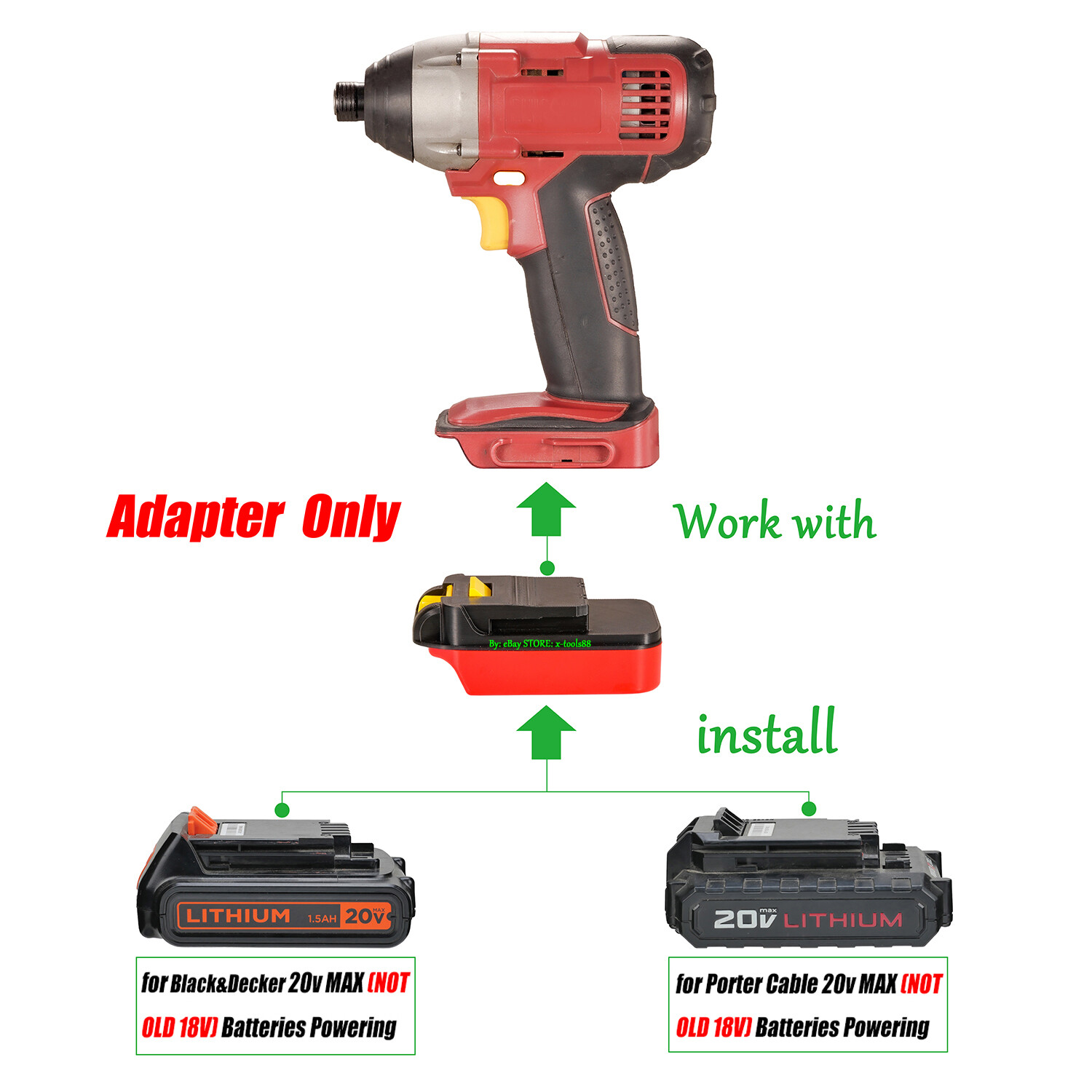 for CHICAGO ELECTRIC 18v Tools To for Porter Cable/Black&Decker 20v MAX Battery