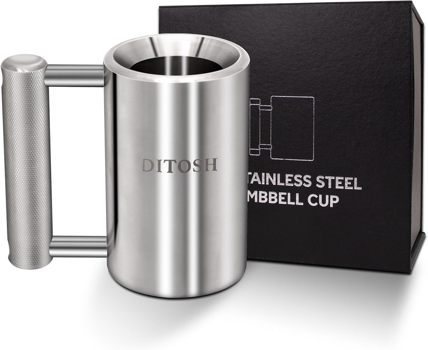 Heavy Coffee Mug Challenge 304 Stainless Steel Dumbbell Cups Silver Overweight S