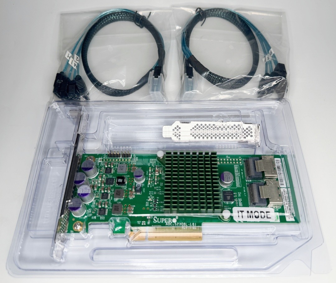 SuperMicro AOC-S2308L-L8i = LSI 9207-8I IT Mode UNRAID+ 2* SFF8087 SATA Cable US