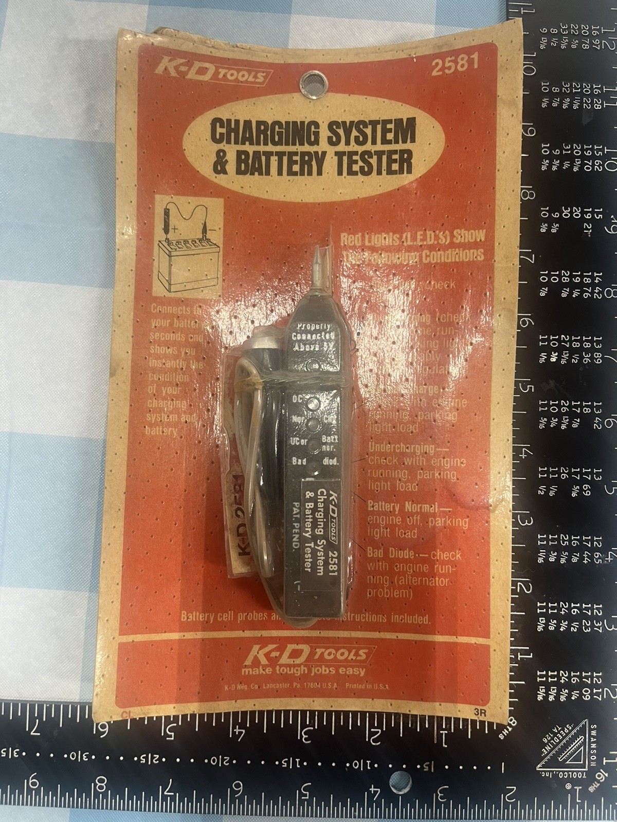 K-D Tools 2581 Charging System & Battery Tester New Old Stock