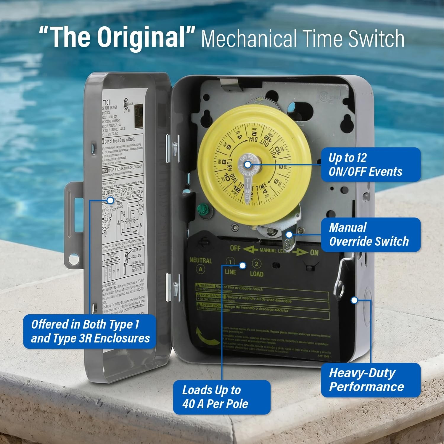 Compact T104 Mechanical Timer Switch for Efficient Lighting & Pump Management