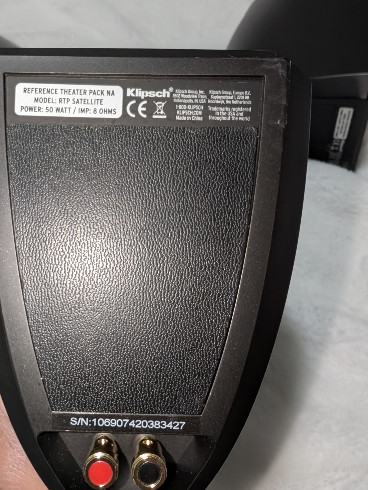 Klipsch 50W 8 OHMS Reference Theatre Satellite Speakers tested working 1pc