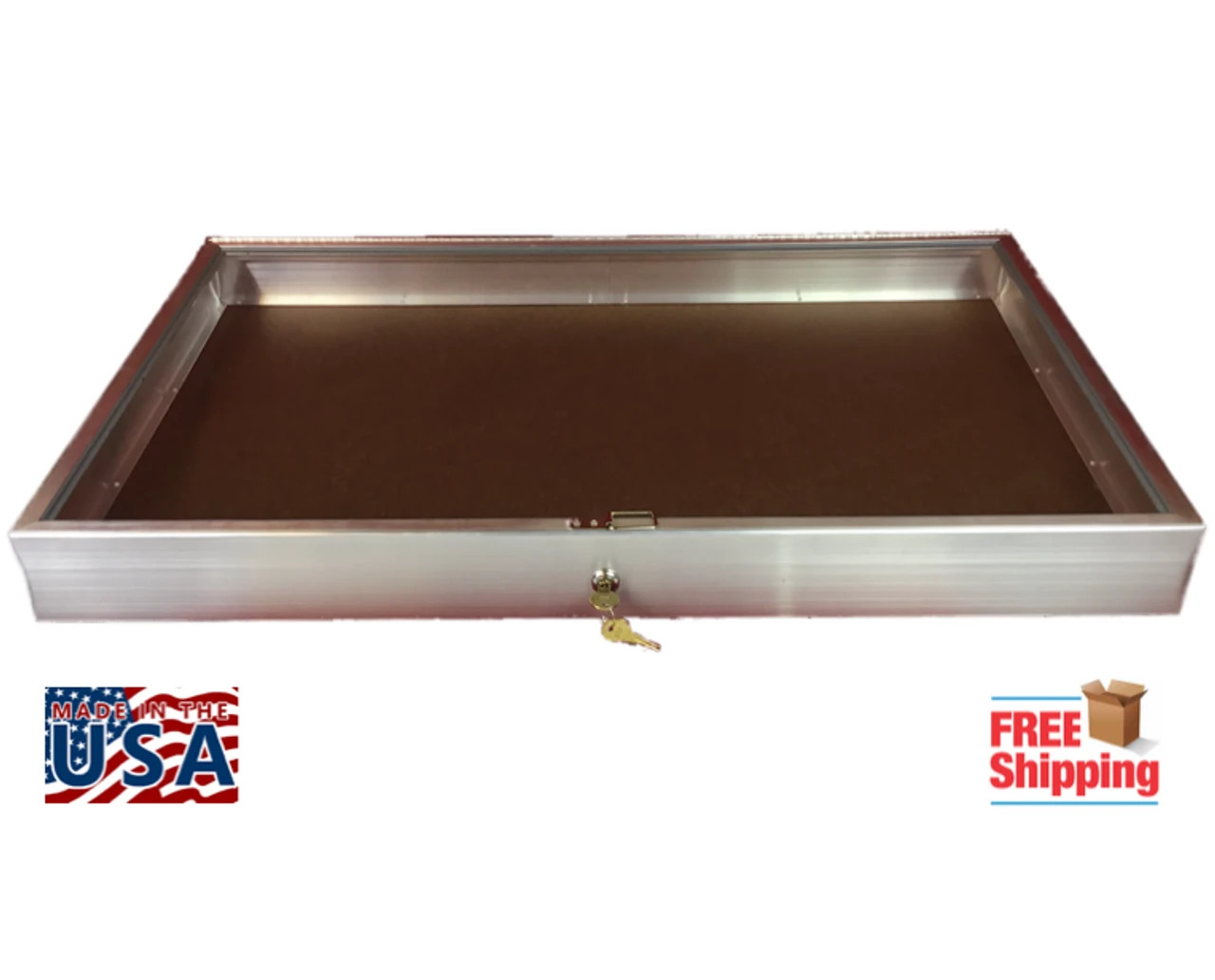 Aluminum Display Case 34 x 22 Black Gun Pistol Knife Trading Card Show USA Box