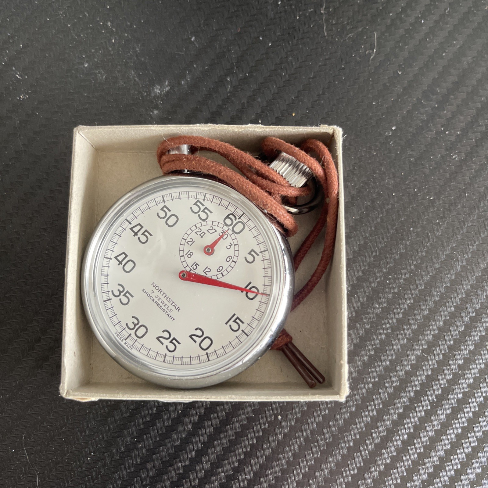Vintage Northstar Pocket Timer Stopwatch Original Box - Made in Switzerland